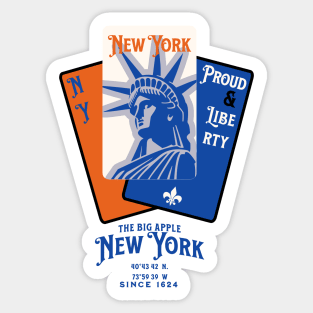 New york playing cards graphic in Knicks colors Sticker